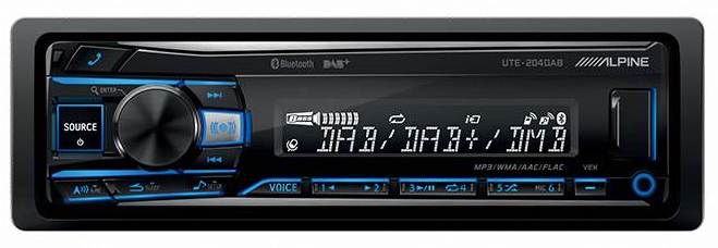 ALPINE UTE-204DAB 1-DIN Bilstereo m. Bluetooth og DAB+