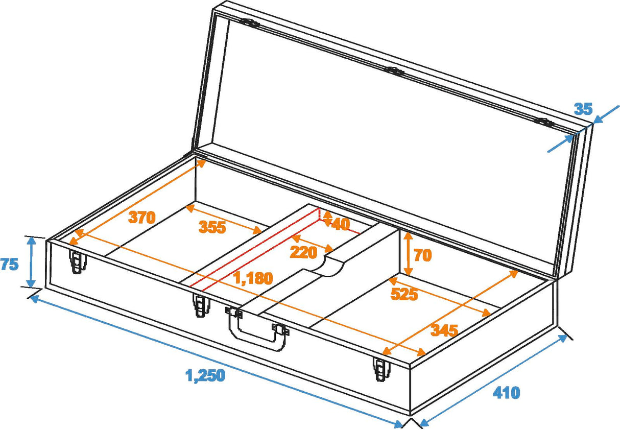 DiMavery Flightcase til El-Bas, rectangular