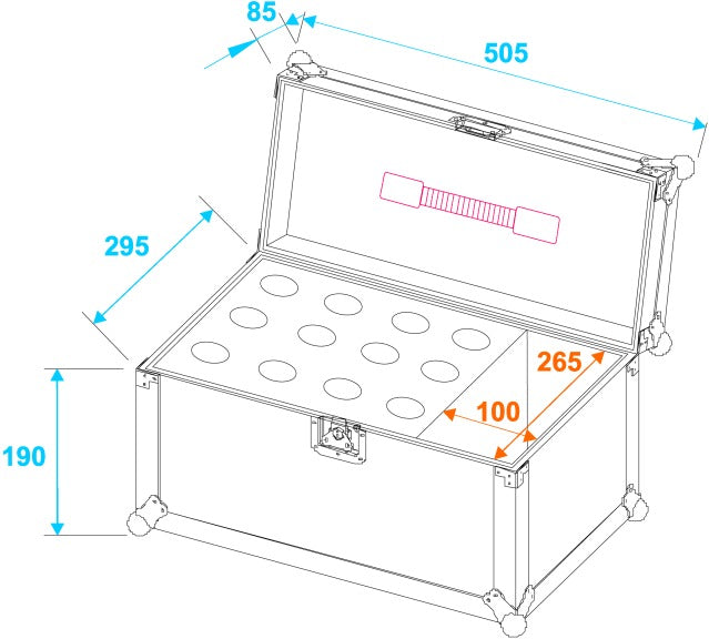 Mikrofon Flightcase Road 12 (Sort)