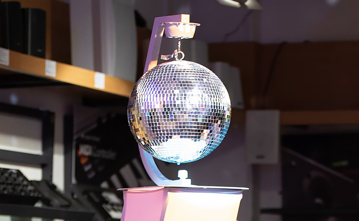 Holder m. Motor til Diskokugler op til 30cm (Hvid)