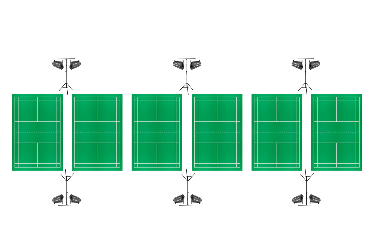 Natminton komplet pakke for 6 baner