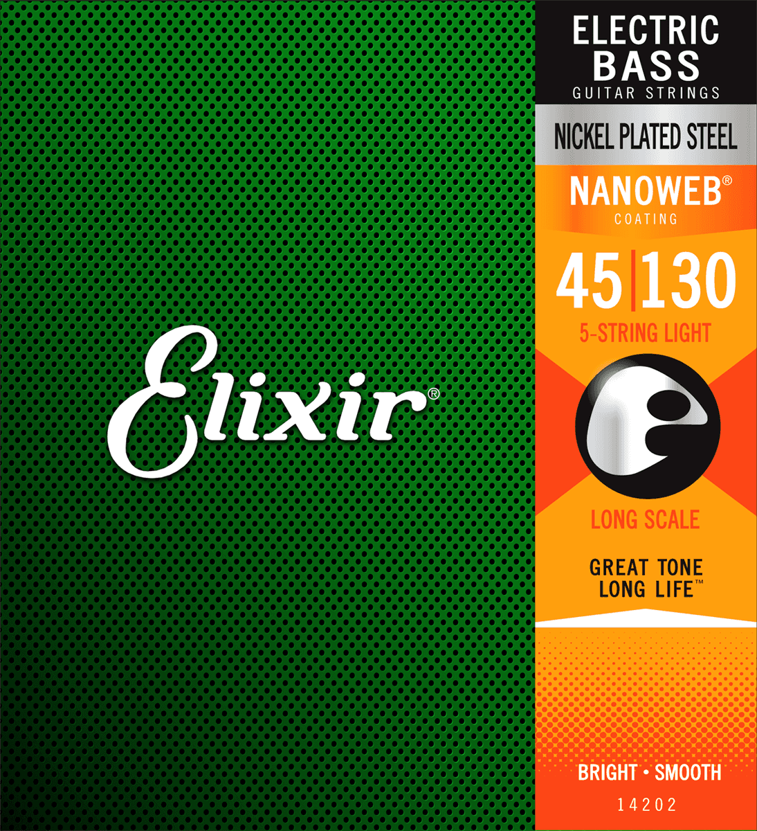 Elixir Nanoweb Nickel Basstrenge (Light, 5c, 45-130)