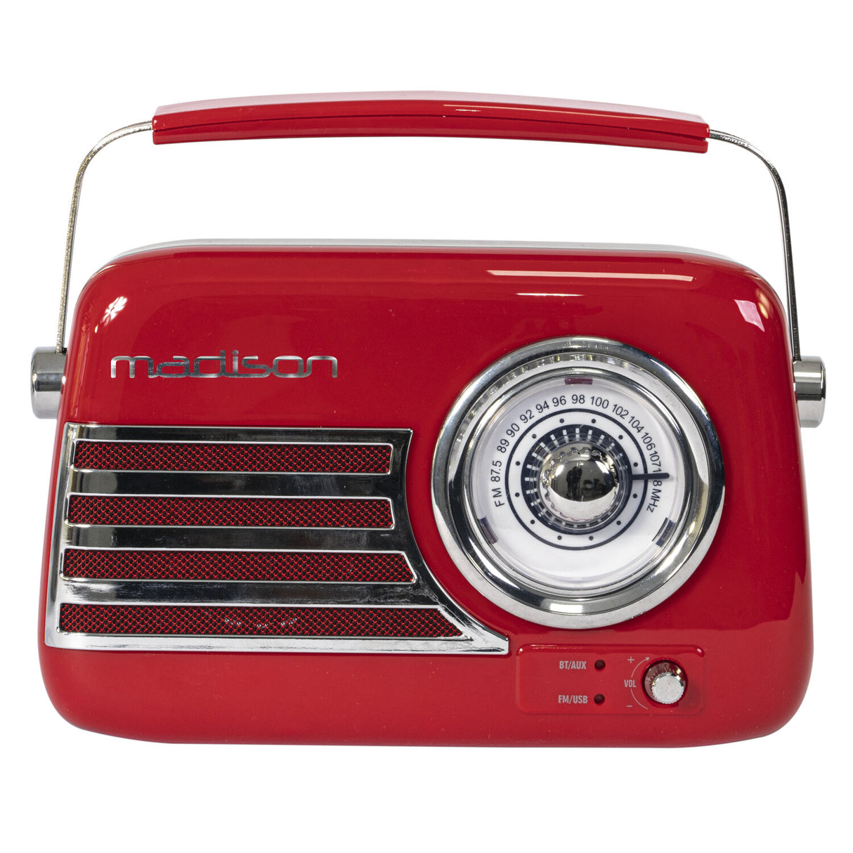 Madison Retro Radio m. Bluetooth og FM (Rød)