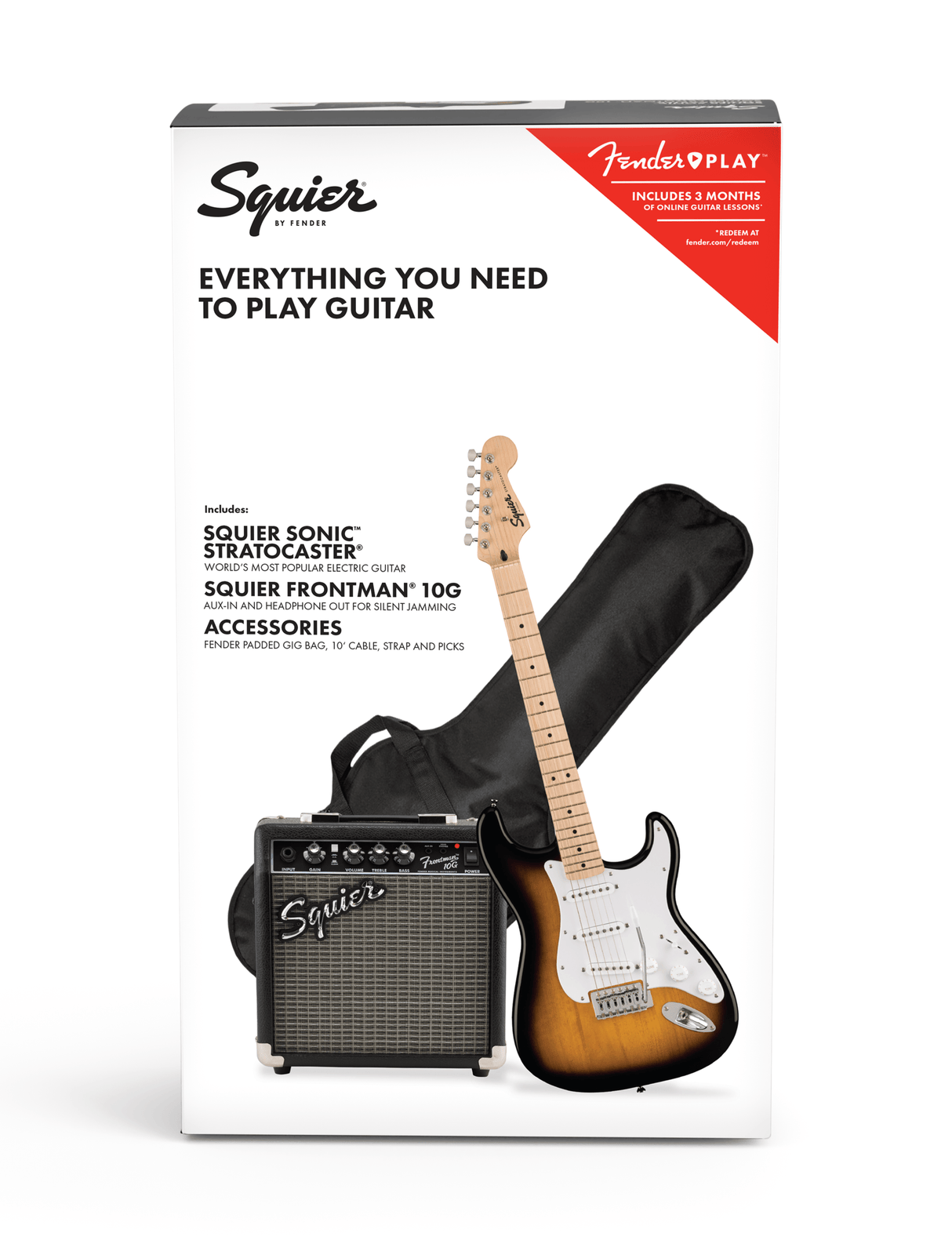 Fender Squier Sonic Stratocaster El-guitar Startpakke (Sunburst)