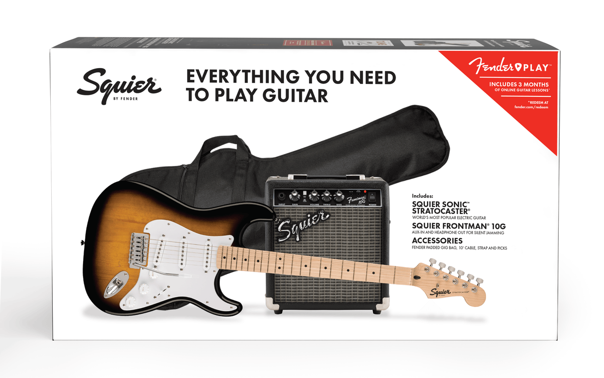 Fender Squier Sonic Stratocaster El-guitar Startpakke (Sunburst)