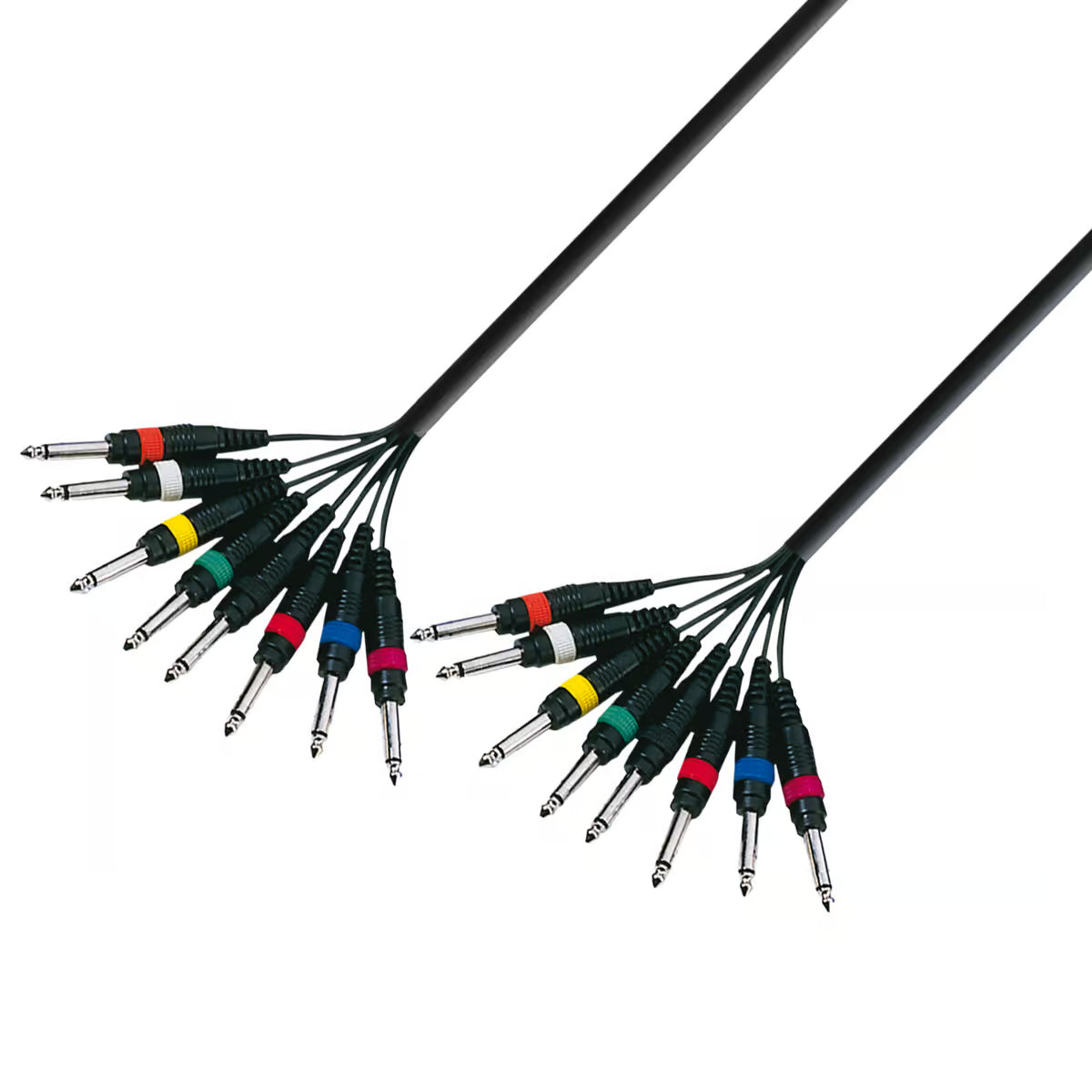 Multikabel 8 x 6.3 mm Jack mono til 8 x 6.3 mm Jack mono (5m)