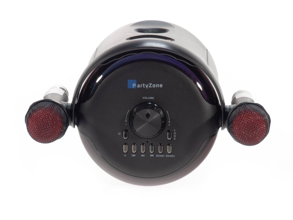 PartyZone Karaoke Sæt m. 2 Mikrofoner (Sort)