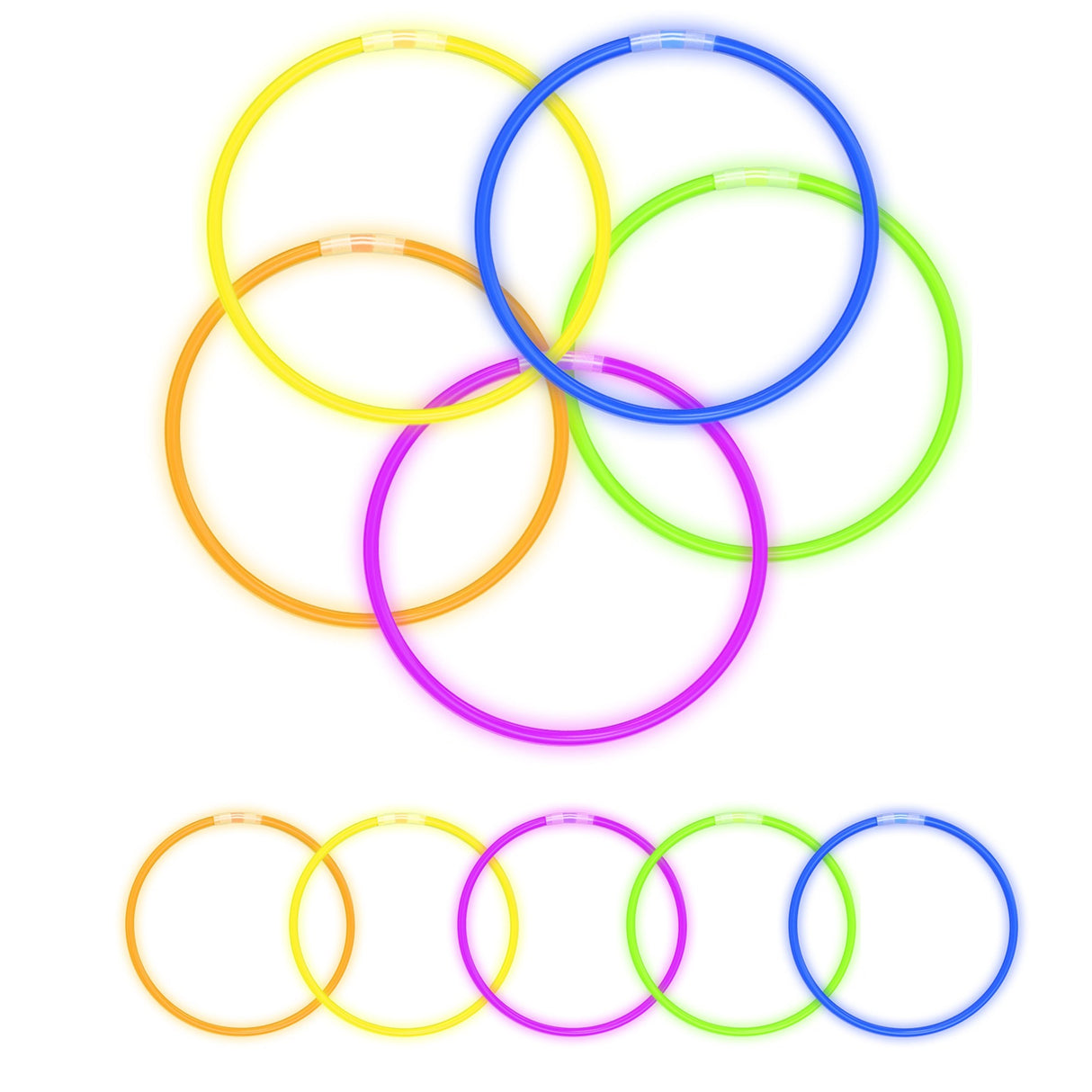 Knæklys Armbånd 100 stk. (Ensfarvede)