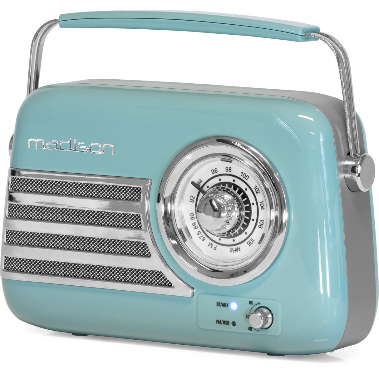 OUTLET - Madison Retro Radio m. Bluetooth og FM (Blå)