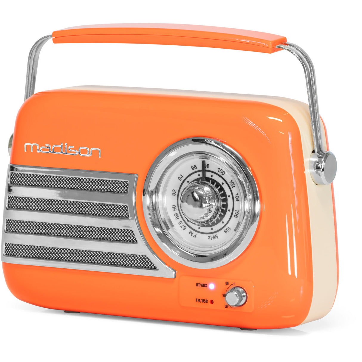 Madison Retro Radio m. Bluetooth og FM (Orange)