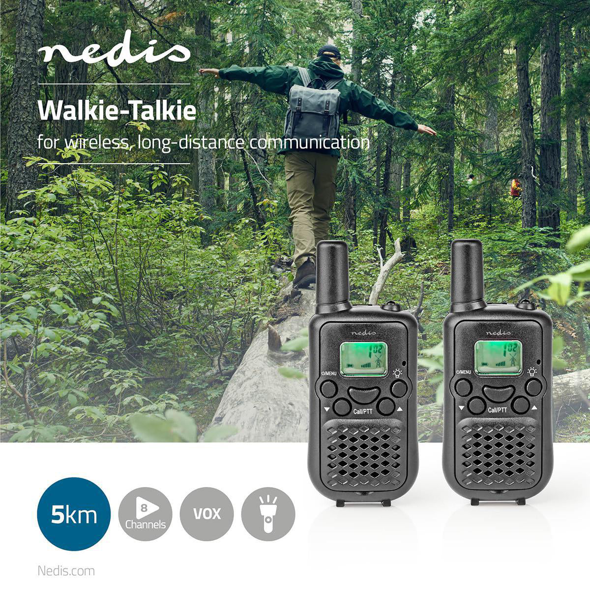 Nedis Walkie Talkie Sæt (Op til 5km)