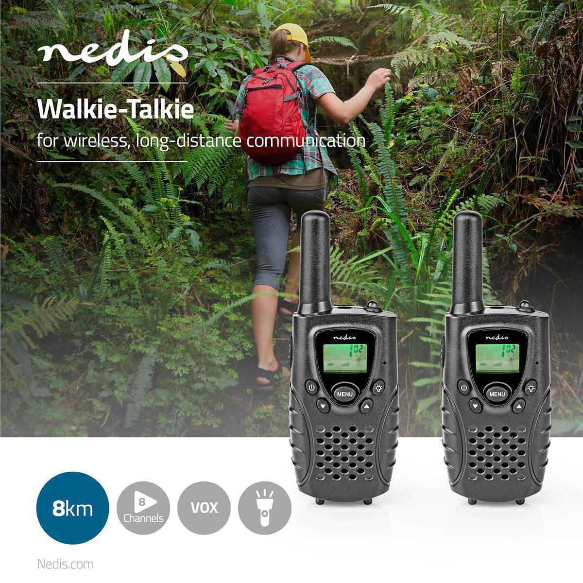 Nedis Walkie Talkie Sæt (Op til 8km)