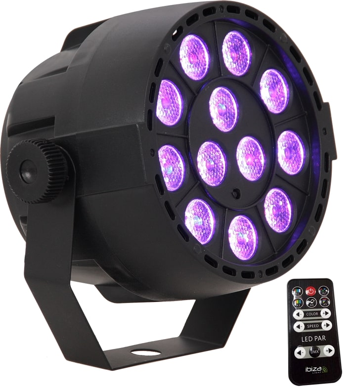 LED Spot Multicolor m. fjernbetjening(12x3W)