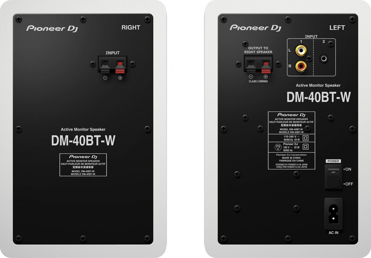 Pioneer DJ DM-40BT-W - Studie Monitors m. Bluetooth (Hvid)