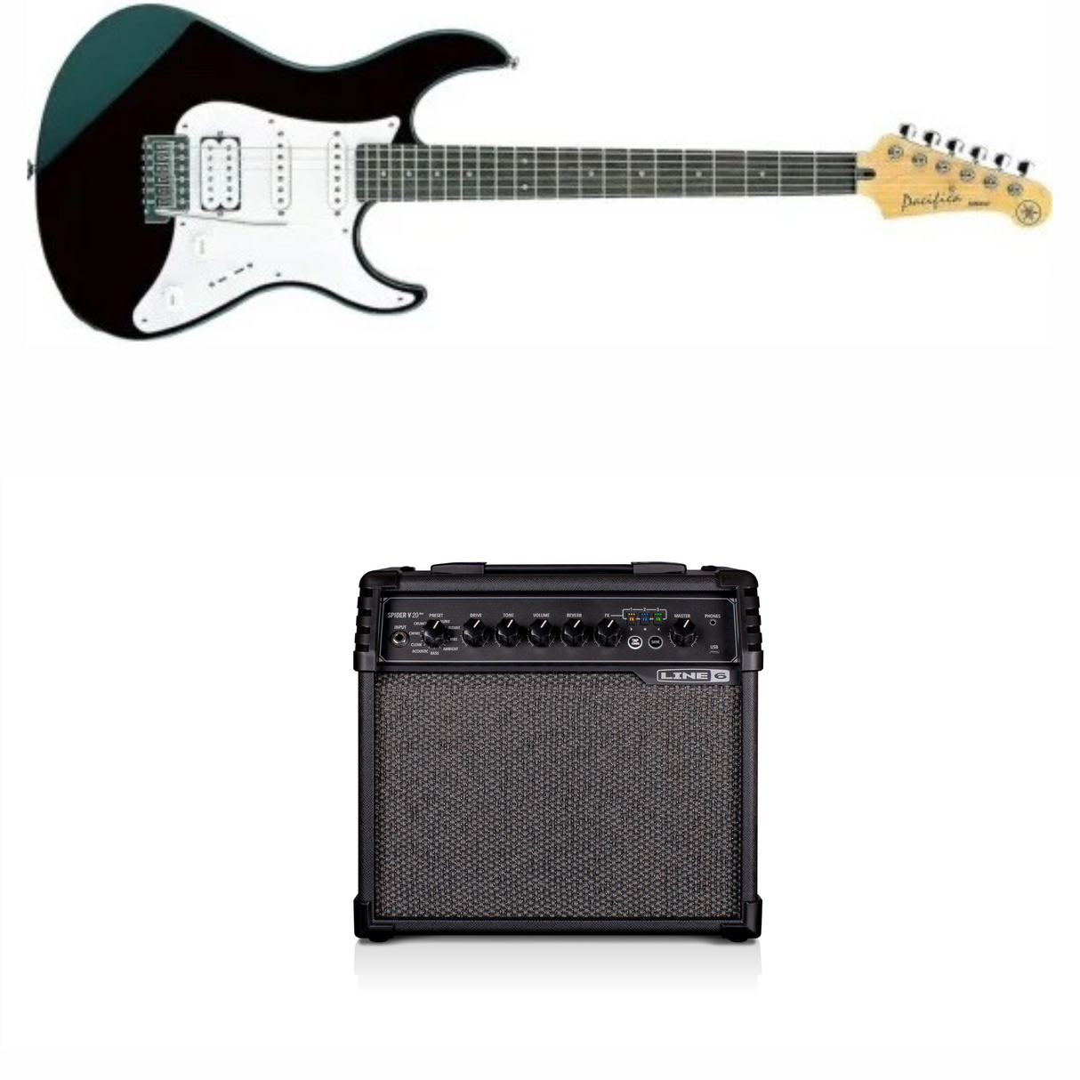 Yamaha Pacifica El-guitar GPA112JBLII (Sort) Bundle