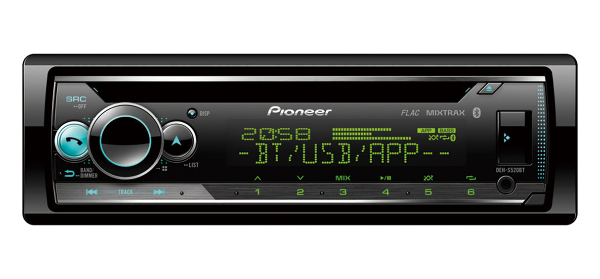 Pioneer DEH-S520BT 1-DIN Bilstereo m. CD, Bluetooth og Spotify