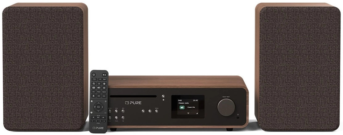Pure Classic Stereo Hi-Fi System – DAB+, CD, Bluetooth, 100W, Valnød
