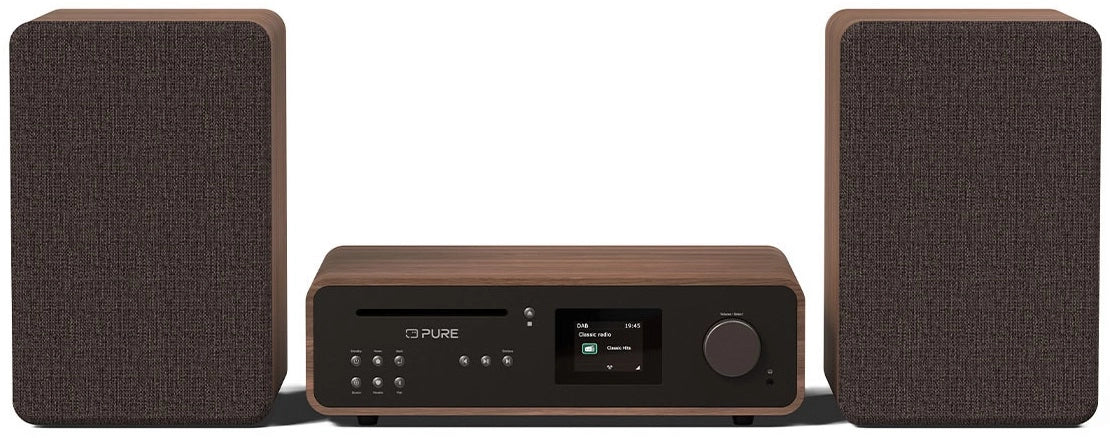 Pure Classic Stereo Hi-Fi System – DAB+, CD, Bluetooth, 100W, Valnød
