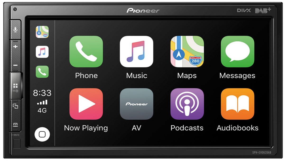 Pioneer SPH-EVO62DAB-Uni 1-DIN Bilstereo m. Apple CarPlay, DAB og Bluetooth