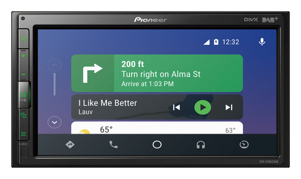 Pioneer SPH-EVO62DAB-Uni 1-DIN Bilstereo m. Apple CarPlay, DAB og Bluetooth