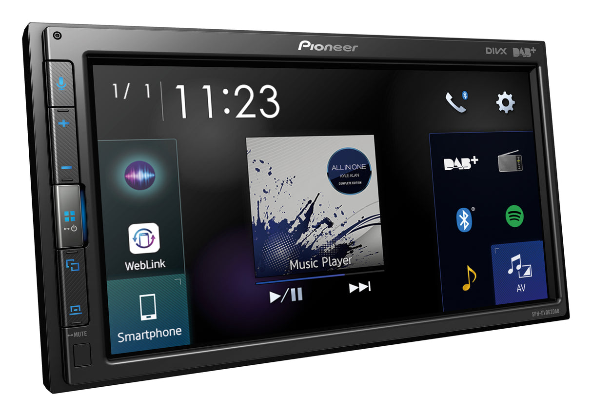 Pioneer SPH-EVO62DAB-Uni 1-DIN Bilstereo m. Apple CarPlay, DAB og Bluetooth