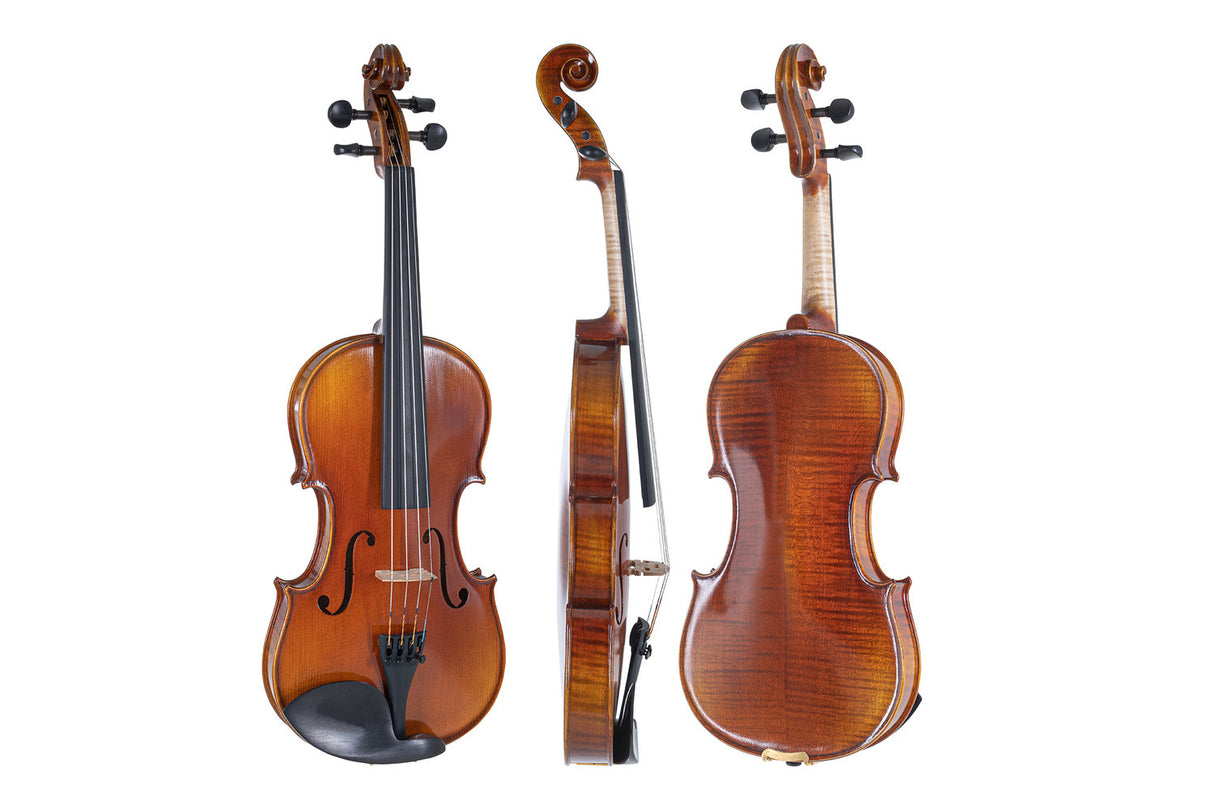 GEWA Violin Maestro 1 - 1/2 (Ready to play incl. violin case, Massaranduba bow and Larsen Aurora strings, transport-secured)