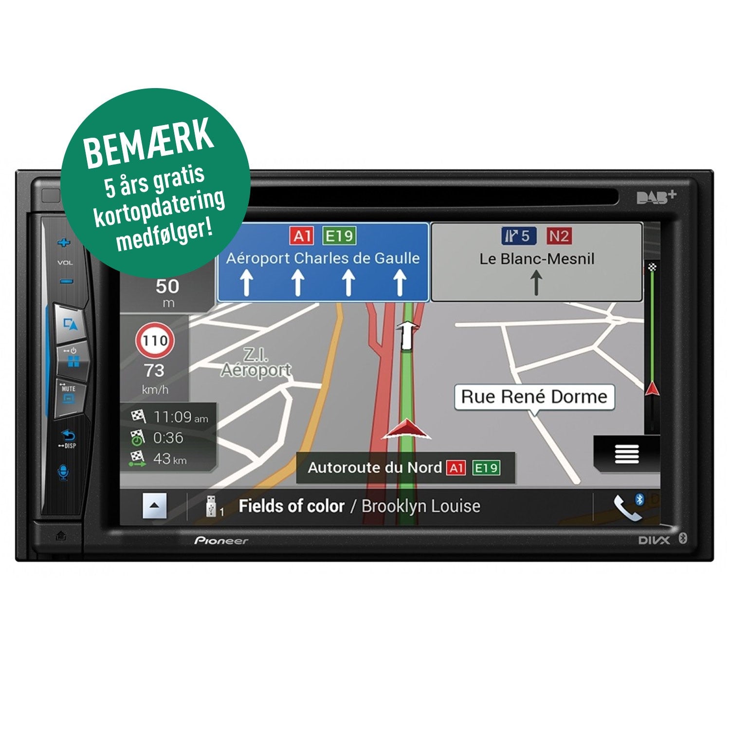 Pioneer AVIC-Z730DAB GPS Navigation, Trådløs CarPlay og Bluetooth