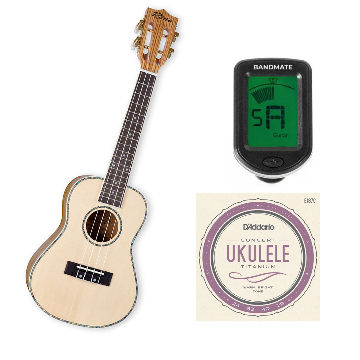Reno RU320 Grand Concert Ukulele (Natur) Startpakke