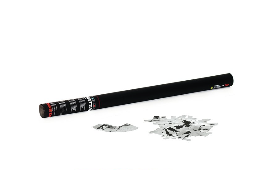 Konfettirør Håndholdt (Sølv, 80cm)